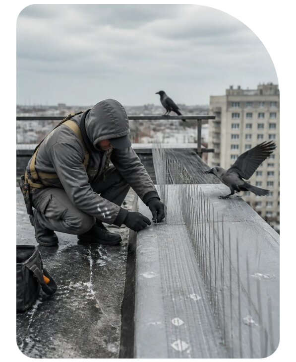 Защита от ворон под ключ в Саянске по цене от 5087 р. | Сенат-Сск